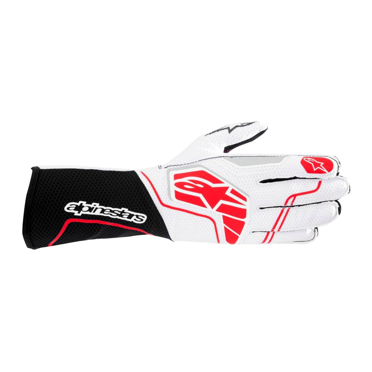 Alpinestars Tech-1 KX v4 Karting Glove in white and red facing right