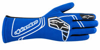 Thumbnail for Alpinestars Tech-1 Start v4 blue and white racing glove facing right on a white background