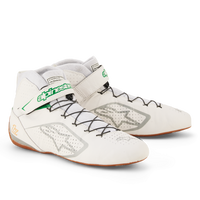 Thumbnail for Alpinestars Tech-1 Z v3 racing shoes in white and green fluo front angle view