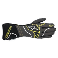 Thumbnail for alpinestars-tech-1-zx-v2-nomex-gloves-black-yellow-top-image