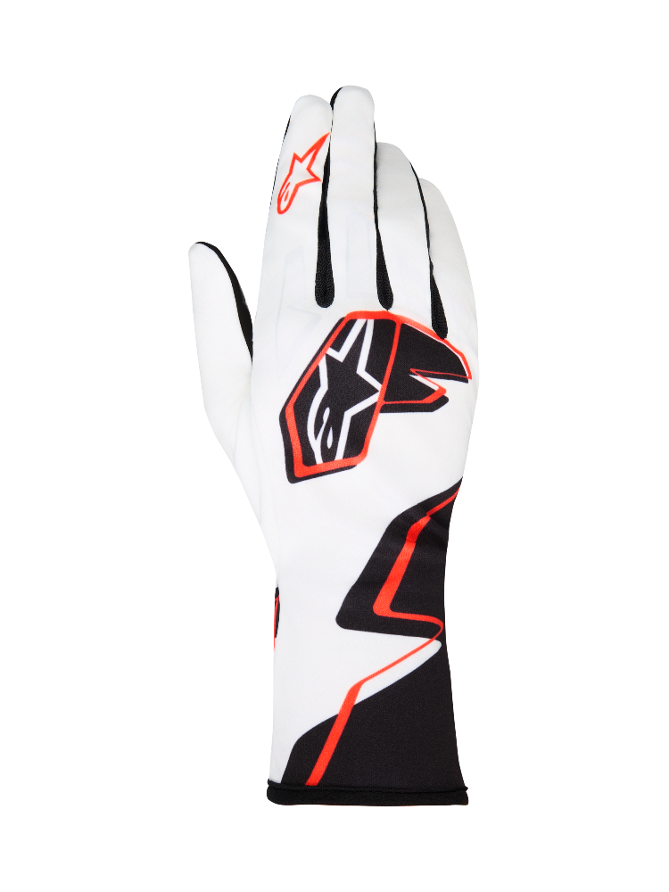 Alpinestars Tech-1 K Race V2 Graphic 1 White karting gloves top pattern image