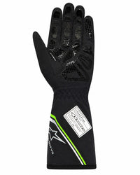 Thumbnail for Alpinestars Tempest V3 Waterproof Karting Glove palm view in black and green