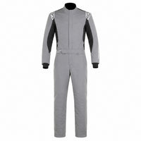 Thumbnail for Alpinestars Vapor Driver Race Suit grey and black front view with SFI 3.2A/5 fire-resistant construction.