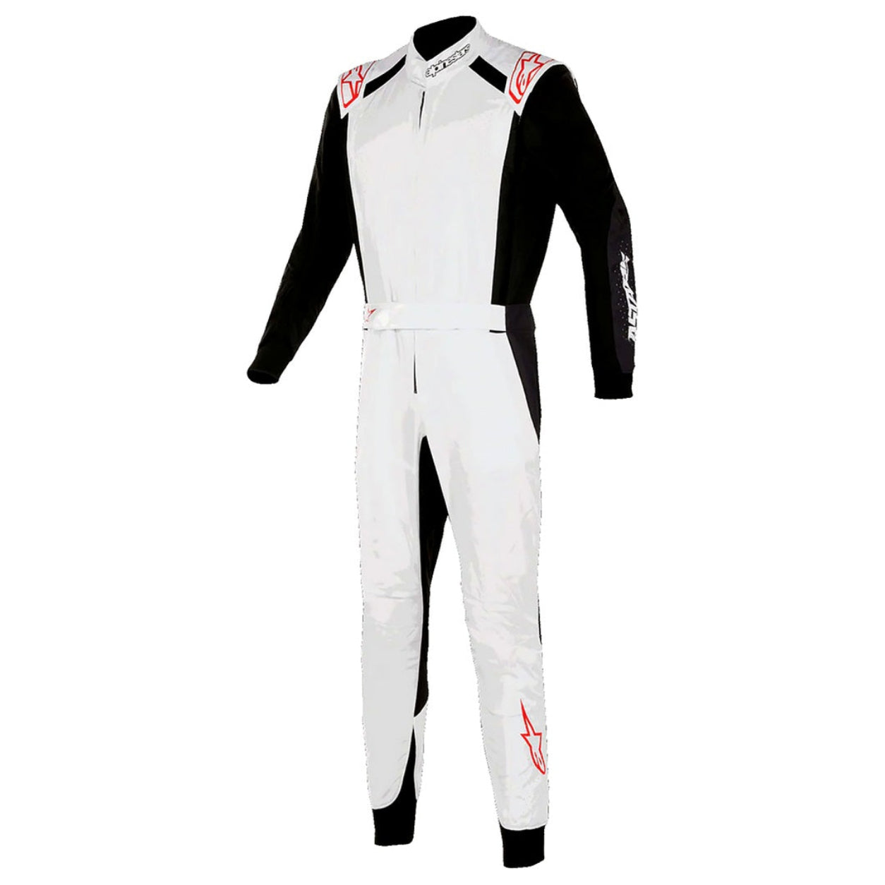 Alpinestars KMX-5 V3 Karting Suit in white, black, and red front view
