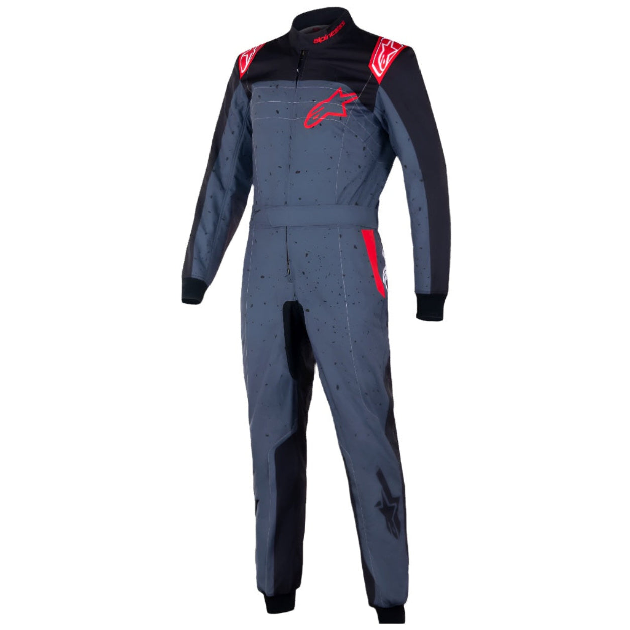 Alpinestars KMX-9 V3 Graphic 6 Kart Racing Suit in gray and red front view