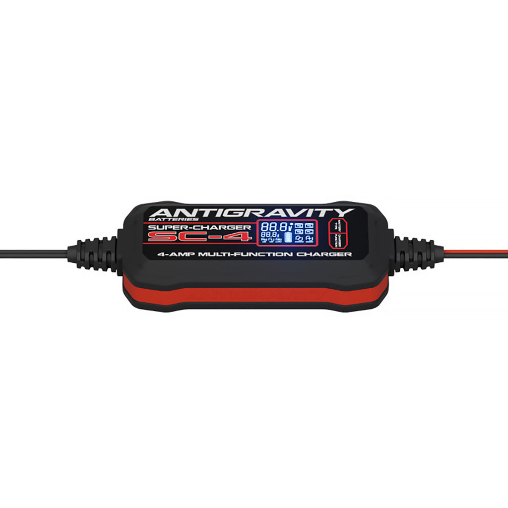 Antigravity SC-4 4-amp charger maintaining a powersports battery in winter mode