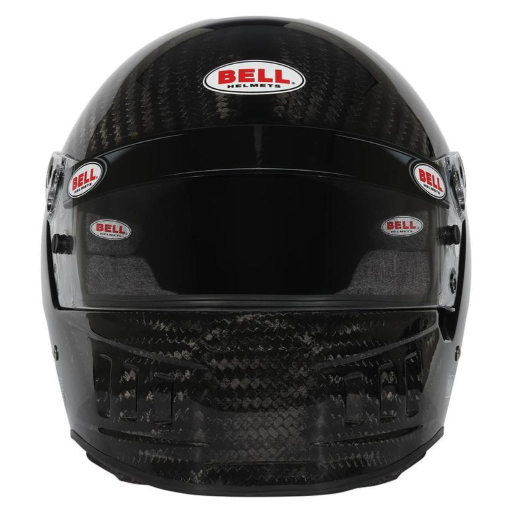 Bell BR8 Ultra Carbon helmet front view with clear visor and chin ventilation