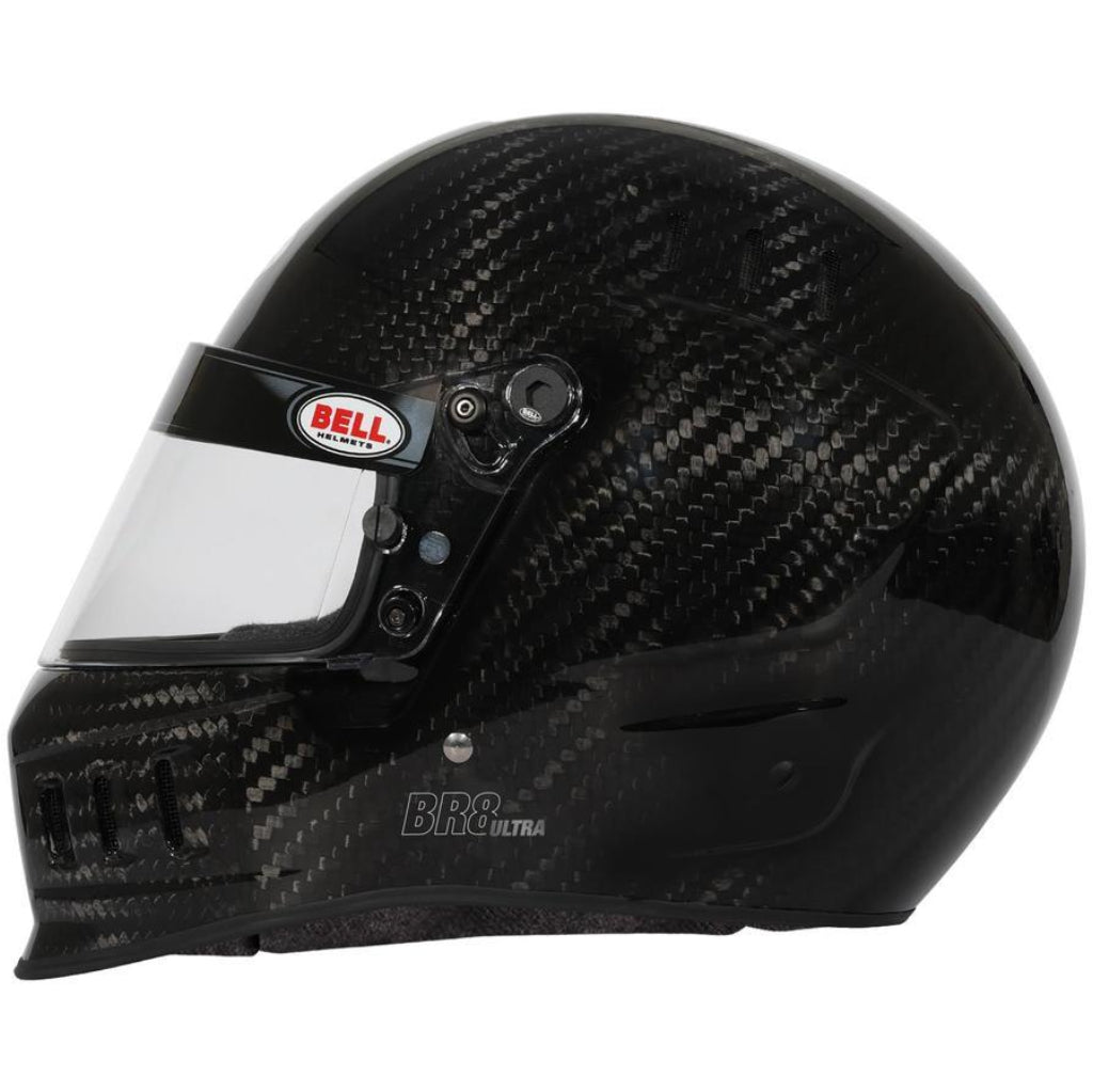 Bell BR8 Ultra Carbon helmet left side profile highlighting carbon fiber construction