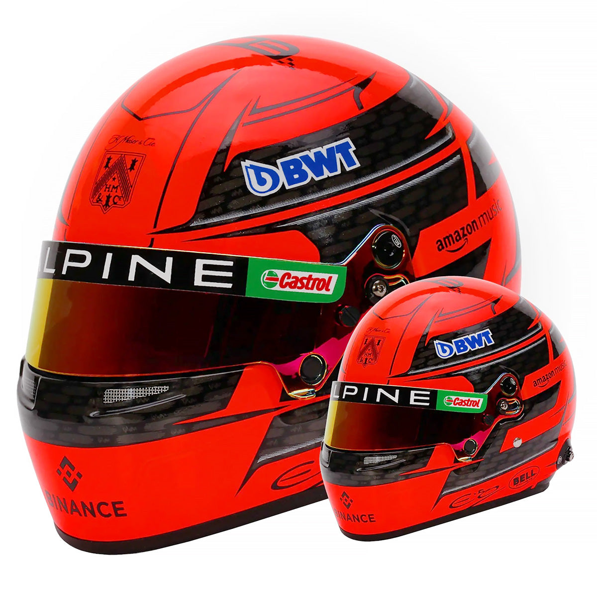 bell helmet amazon Bell HP77 Esteban Ocon 1:2 Scale F1 Mini Helmet