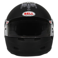 Thumbnail for Bell GP2 Youth Sport matte black helmet front view with clear shield installed