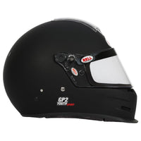Thumbnail for Bell GP2 Youth Sport matte black helmet left side profile showing visor hardware