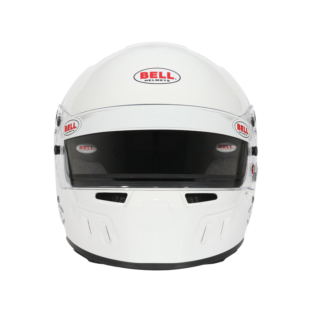 Bell GT6 Pro white helmet straight front view