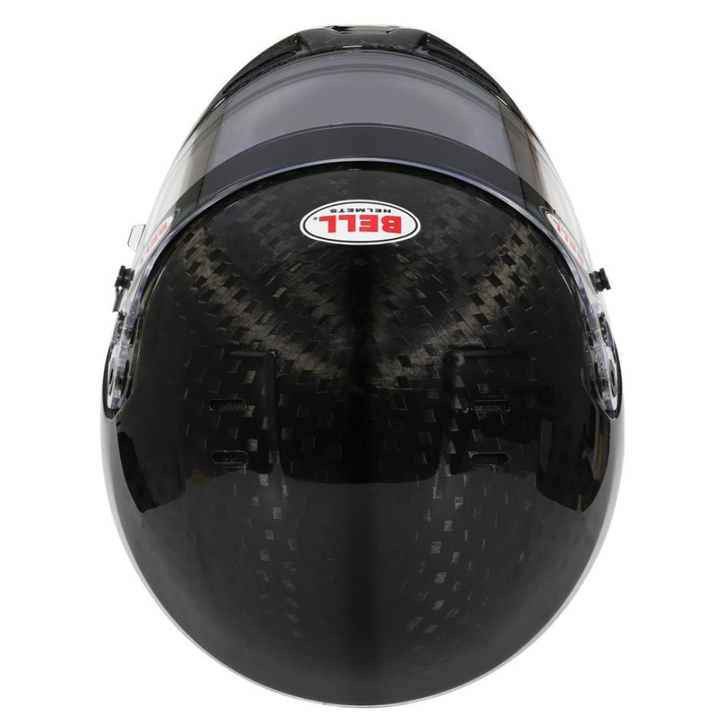 Bell GT6 ULTRA Carbon helmet top view showing ventilation ports and carbon shell image
