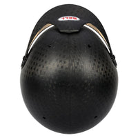 Thumbnail for Bell HP10 carbon helmet top view showing peak and ventilation layout image