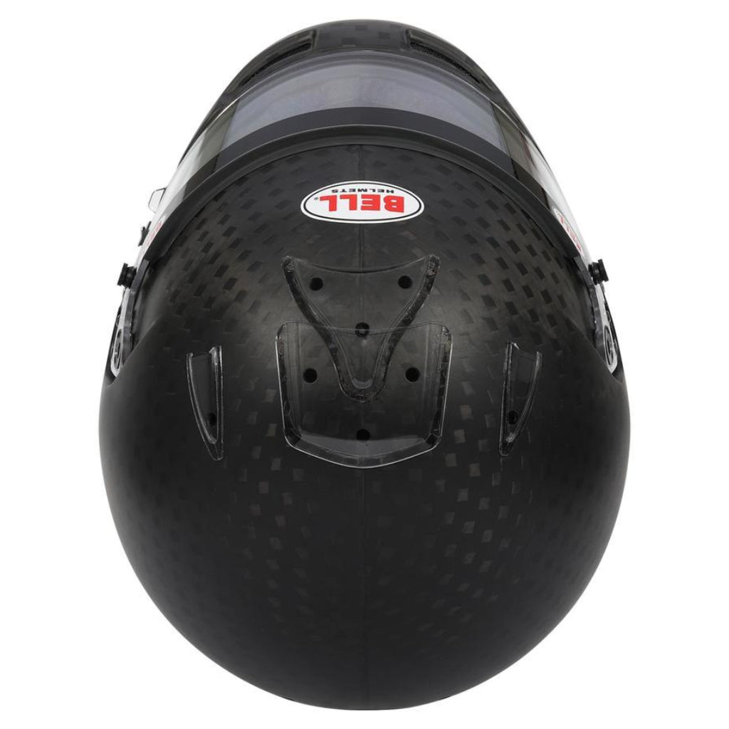 Bell HP7 EVO IV carbon helmet top view showing ventilation duct layout image