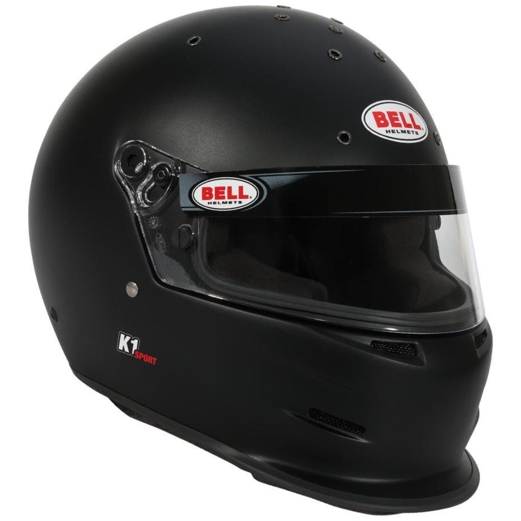 Bell K1 Sport matte black helmet front three quarter view