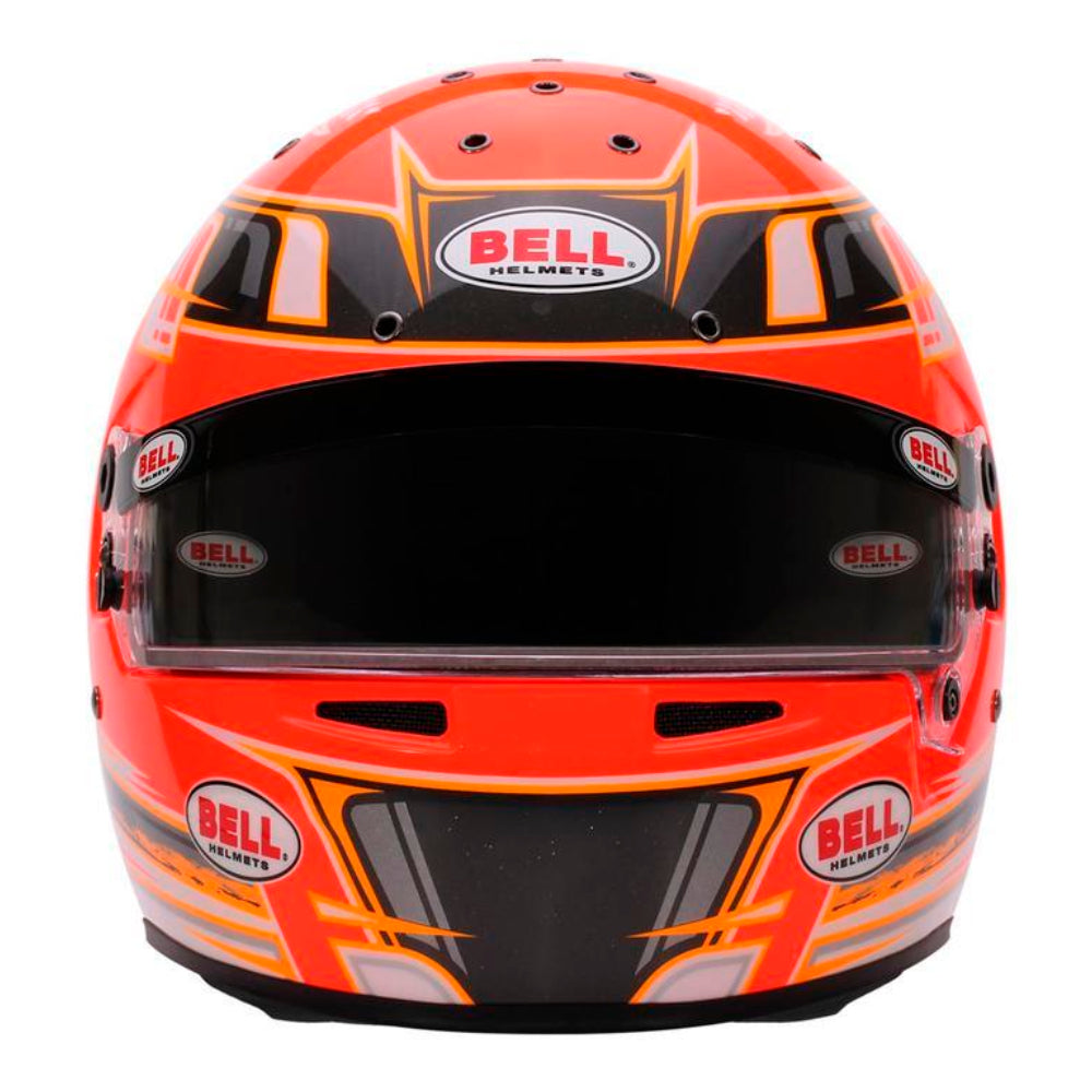 Bell KC7 CMR Champion Pro Series karting helmet front view with clear visor and ventilation openings
