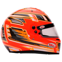 Thumbnail for Bell KC7 CMR Champion Pro Series karting helmet orange right side showing champion graphics and shell shape
