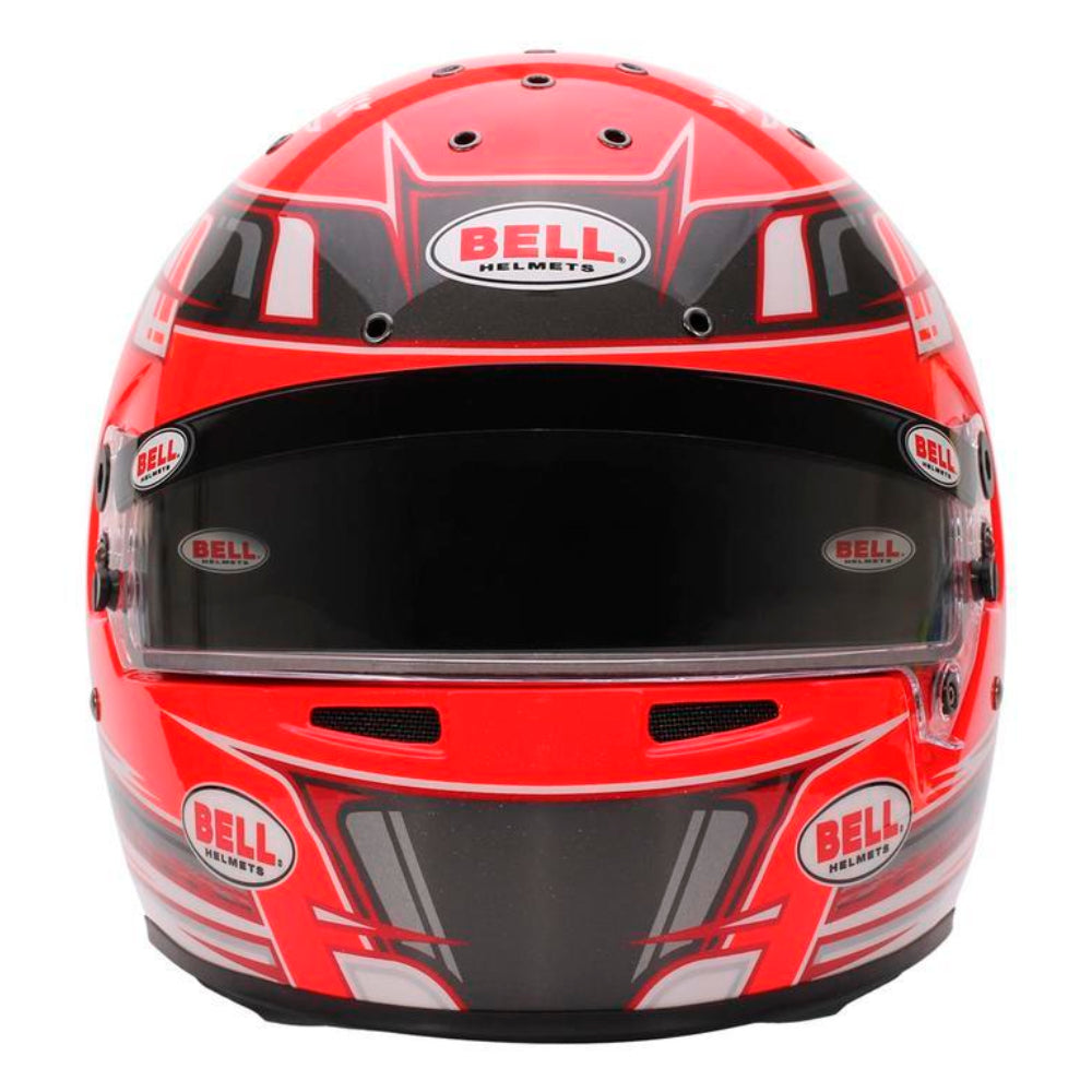 Bell KC7 CMR Champion Pro Series karting helmet front view with clear visor and ventilation openings