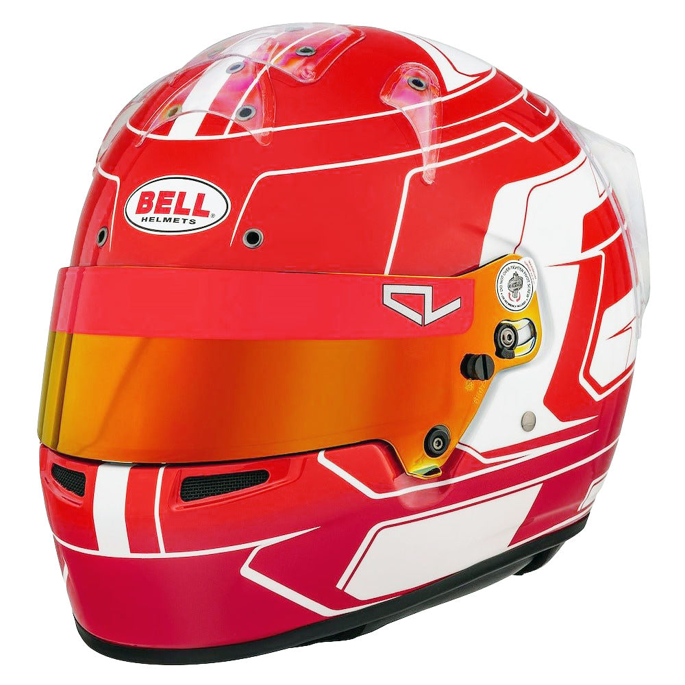 bell go kart racing helmets KC7-CMR Youth Karting Helmet - Snell-FIA CMR, White lightweight youth karting helmet based on the F1 proven HP7 design platform Bell KC7-CMR Charles Leclerc Karting