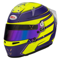 Thumbnail for Bell KC7-CMR Lewis Hamilton Karting Helmet 2022 FIA CMR2016 front view with purple visor