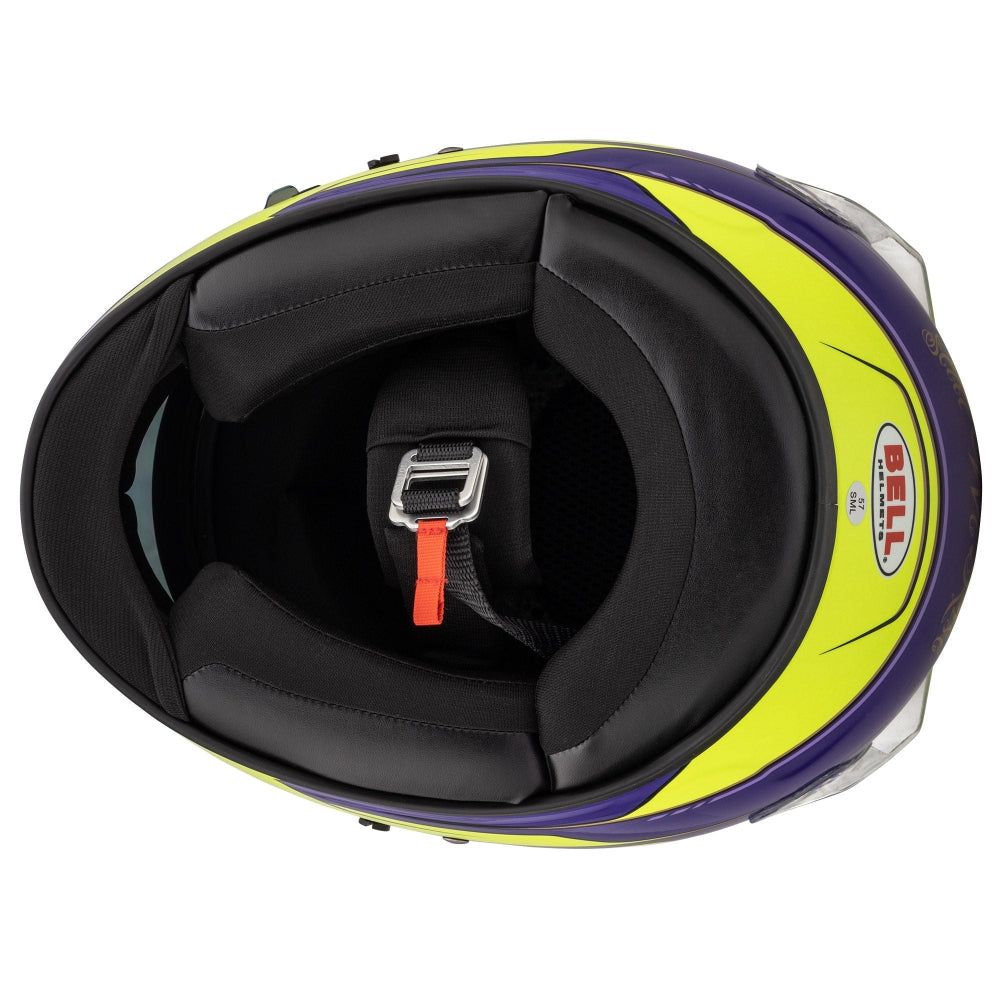 Bell KC7-CMR Lewis Hamilton Karting Helmet 2022 FIA CMR2016 interior view with padding and strap