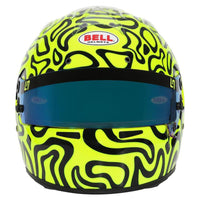 Thumbnail for Front view of Bell KC7 CMR Pro Lando Norris karting helmet featuring high visibility yellow and black graphics image