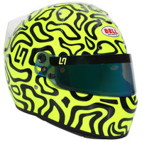 Thumbnail for Right side profile of Bell KC7 CMR Pro Lando Norris karting helmet with reflective visor and bold graphic image