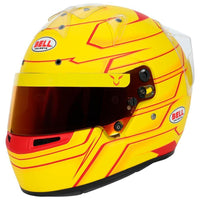 Thumbnail for Bell KC7 CMR Pro Lewis Hamilton 2026 karting helmet front left angle yellow red design with tinted visor-image