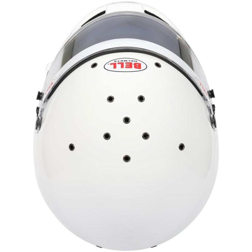 Top view showing ventilation of Bell KC7-CMR Pro white helmet