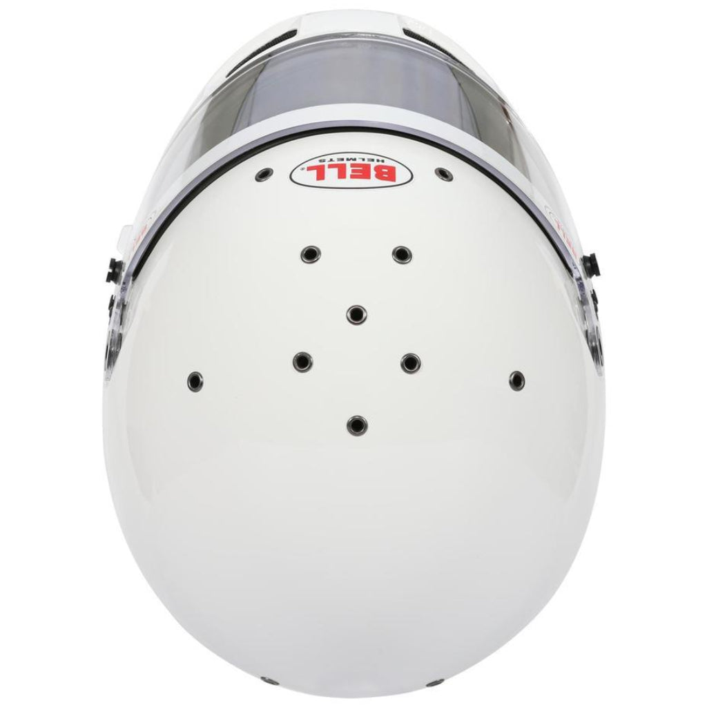 Bell KC7-EV CMS Pro White helmet top view highlighting ventilation ports