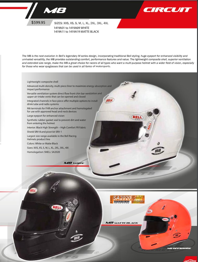 Bell M.8 Helmet SA2020 - Competition Motorsport