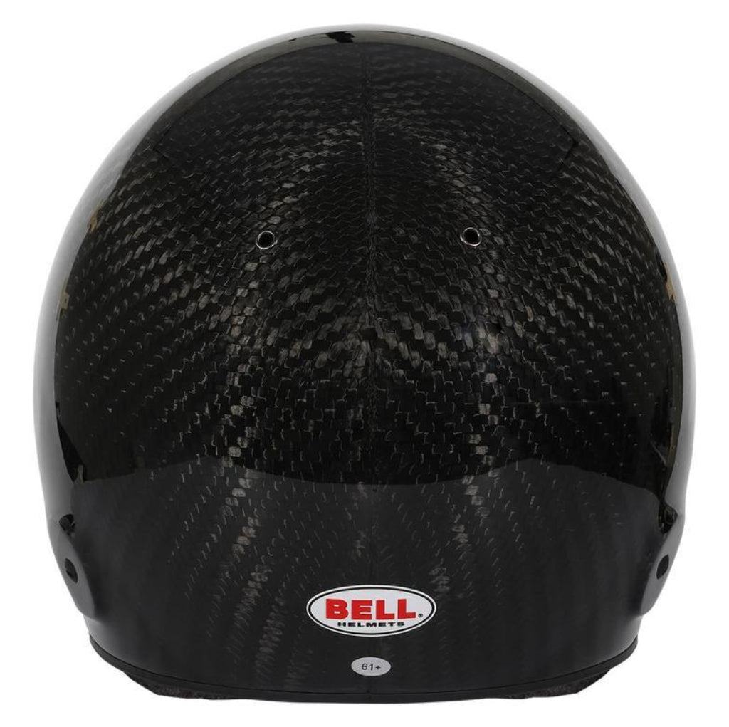 Bell M8 Ultra Carbon helmet rear view showing carbon fiber shell and rear profile