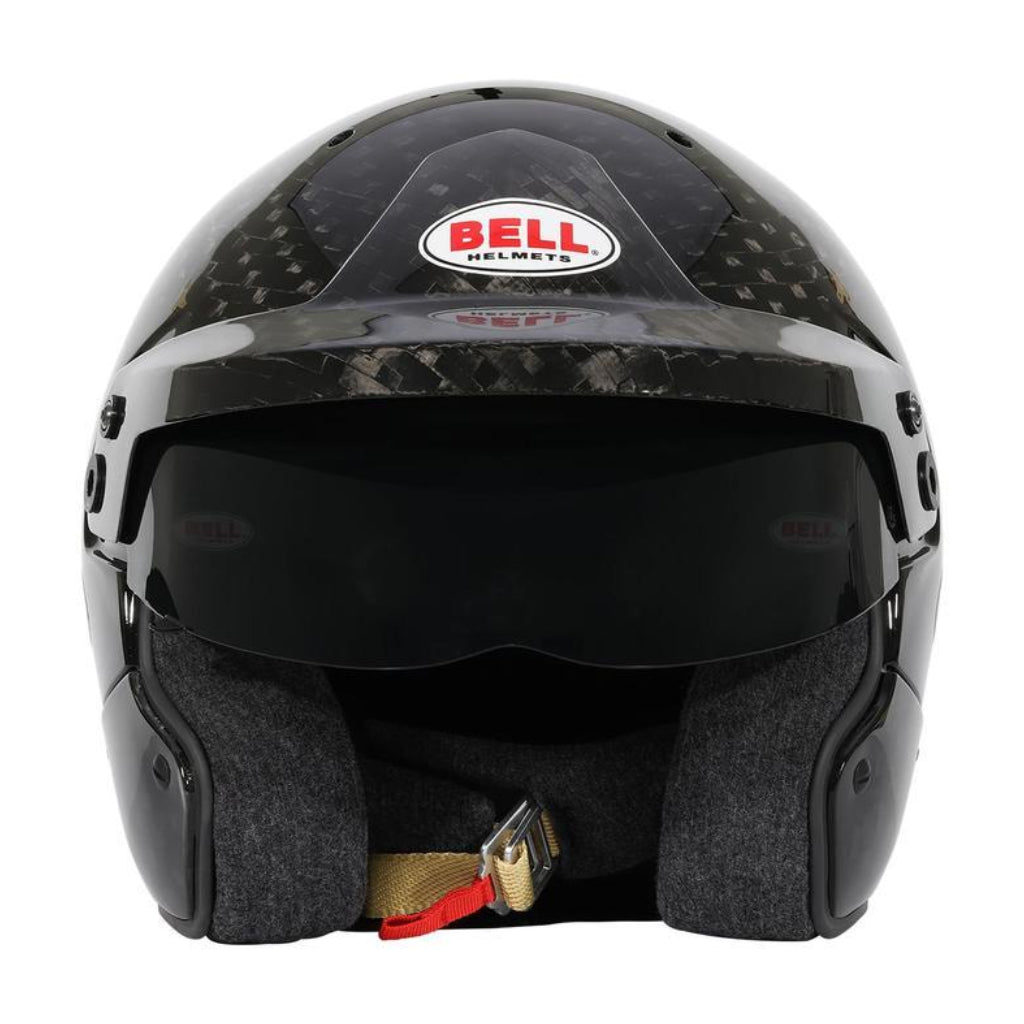 Bell MAG-10 ULTRA Carbon open-face helmet left side profile showing carbon shell