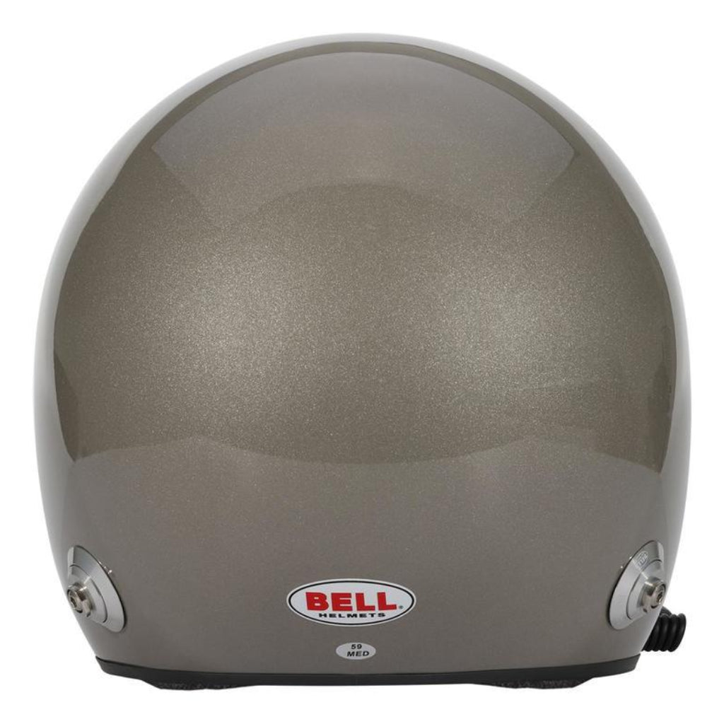 Bell MAG Rally Sport helmet titanium rear view showing shell shape and hardware image