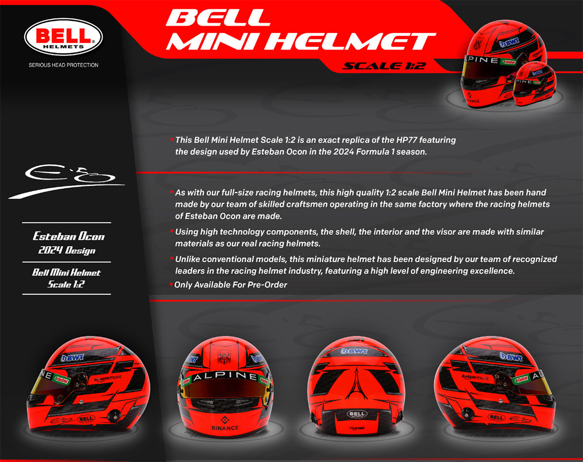 Bell Mini Helmet 2024 4100311 Esteban Ocon Box Description Image