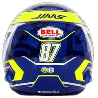 Thumbnail for Bell Oliver Bearman 2026 F1 mini helmet rear view featuring number 87 and Haas racing graphics