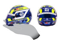 Thumbnail for Bell Oliver Bearman 2026 1:2 scale F1 mini helmet shown for collectible display size reference