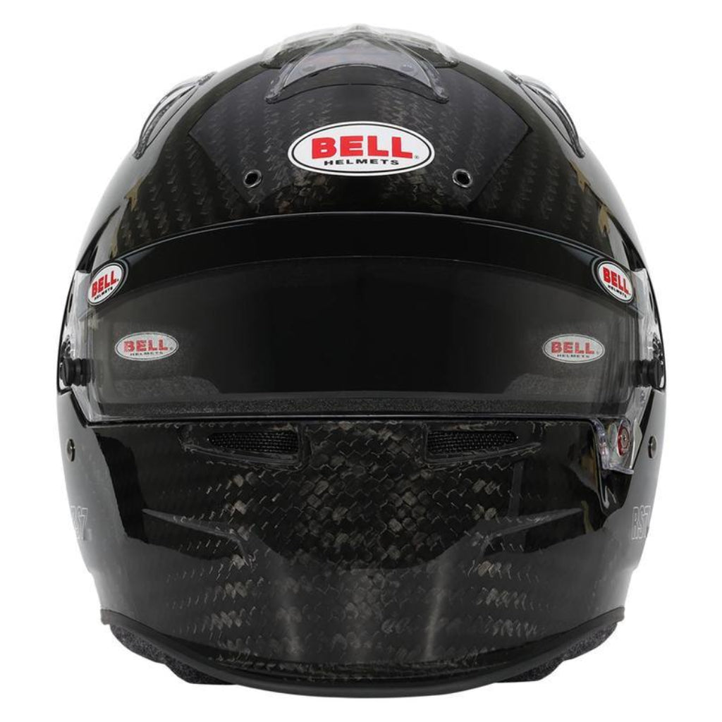 Bell RS7 ULTRA Carbon helmet with duckbill front view with visor closed image