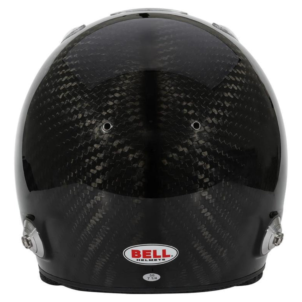 Bell RS7 ULTRA Carbon helmet with duckbill rear view showing carbon fiber shell image