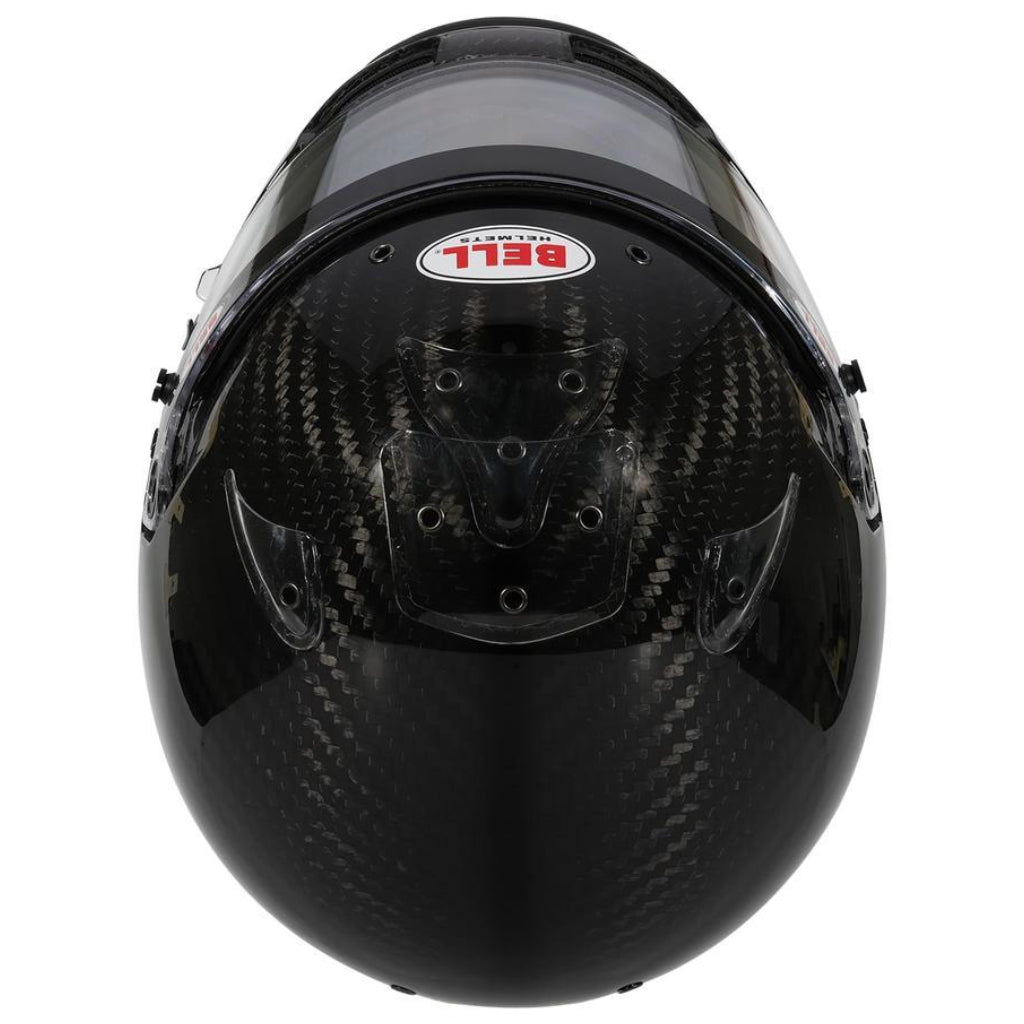 Bell RS7 ULTRA Carbon helmet with duckbill top view showing aerodynamic elements image