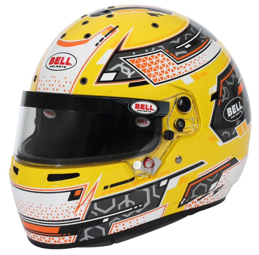 bell sports kinetic bike helmet Bell RS7-K PRO Stamina Anthracite/Yellow Kart Helmet - Snell K2025 | FIA | Free GIFT, FIA8878-2024 | Snell K2025