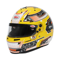 Thumbnail for Bell RS7-K Stamina Anthracite Yellow Karting Helmet left side profile