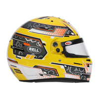 Thumbnail for Bell RS7-K Stamina Anthracite Yellow Karting Helmet right side profile