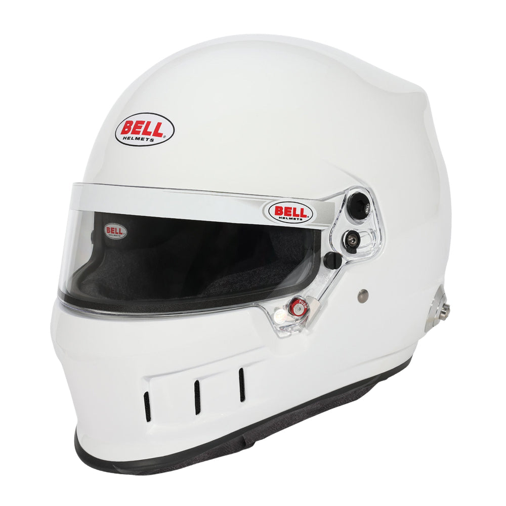 Bell XD-7 PRO White racing helmet front angle view