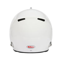 Thumbnail for Bell XR7 Pro white auto racing helmet, rear view with exhaust vents -image