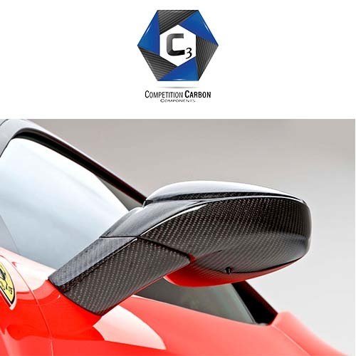 C3 Carbon Ferrari 458 Carbon Fiber Side Mirrors - Competition Motorsport