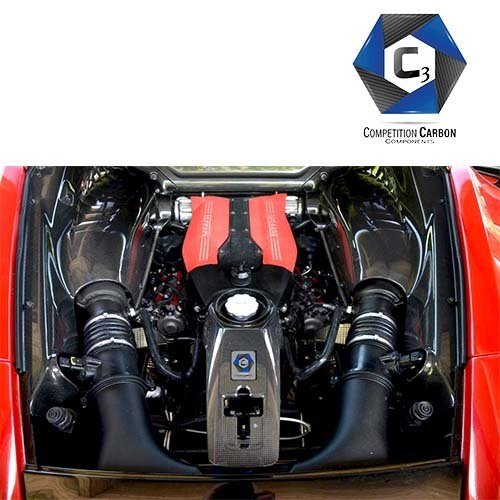 C3 Carbon Ferrari 488 GTB-Spider Carbon Fiber Engine Oil-Latch Cover - Competition Motorsport