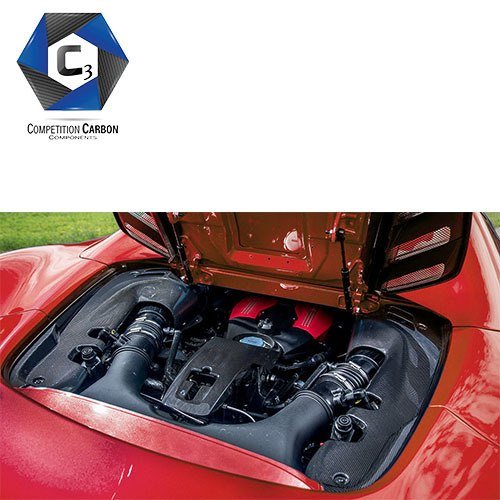 C3 Carbon Ferrari 488 Spider Carbon Fiber Engine Trim - Competition Motorsport