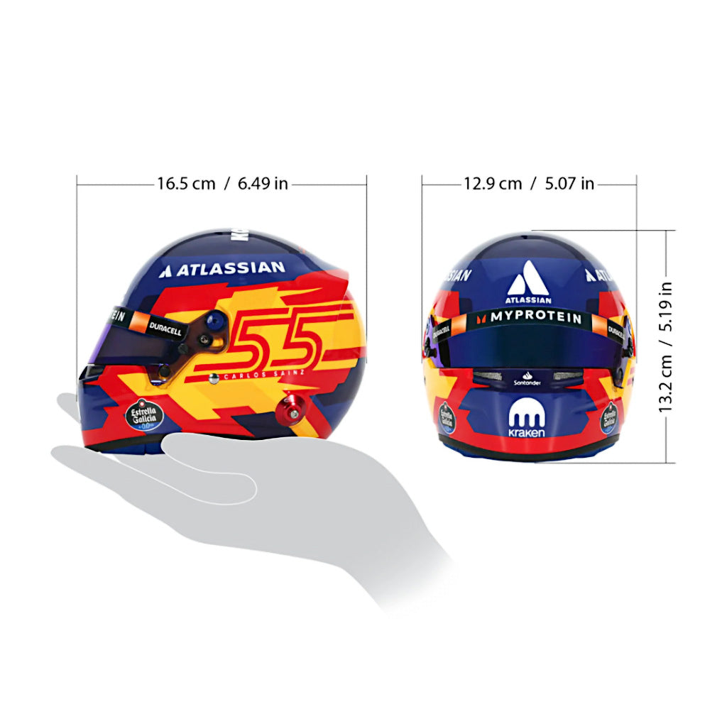 f1 helmet for motorcycle Bell 1:2 Scale F1 Mini Helmet Carlos Sainz | Williams